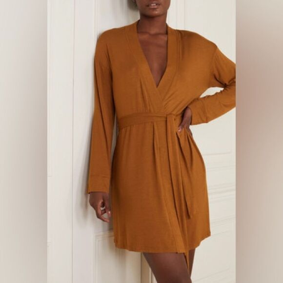 SKIMS Women's Robe in Rich Mustard - Picture 1 of 11